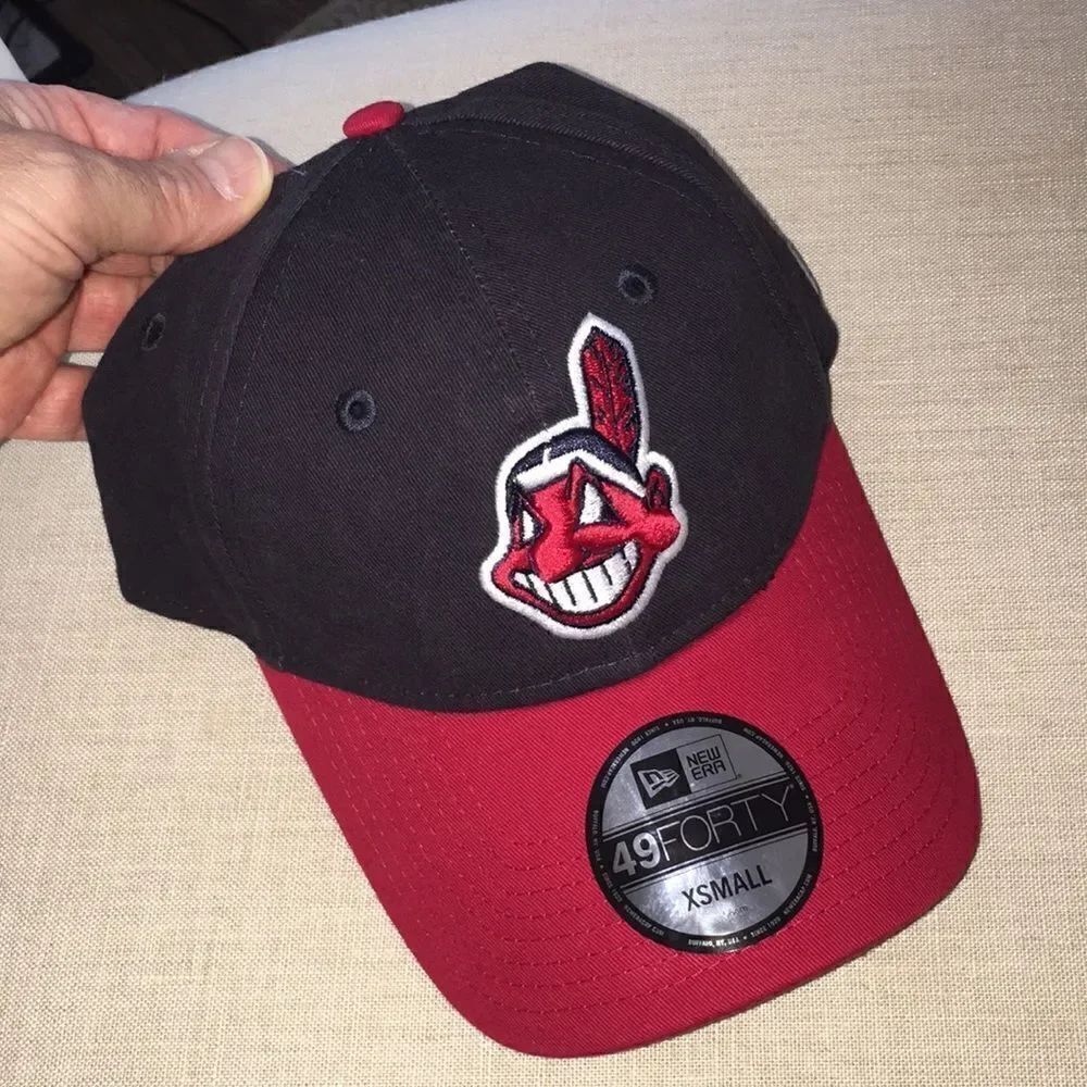New old logo MLB New Era Cleveland Indians Chief Wahoo Fitted baseball cap XS
